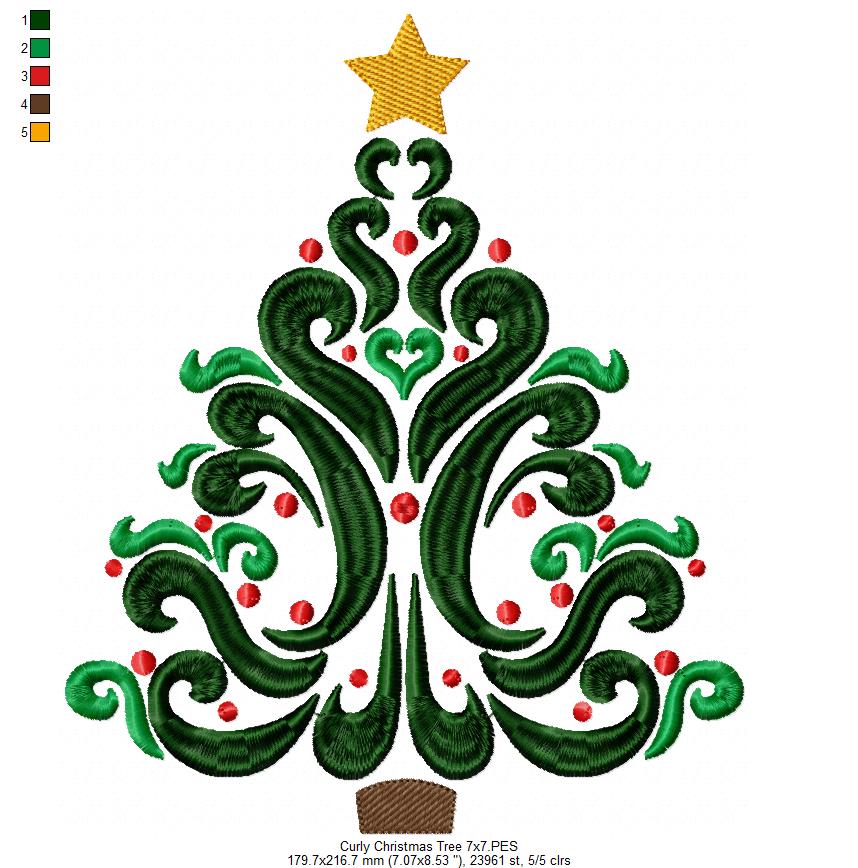 Matriz de Bordado Árvore de Natal – Ponto Satim