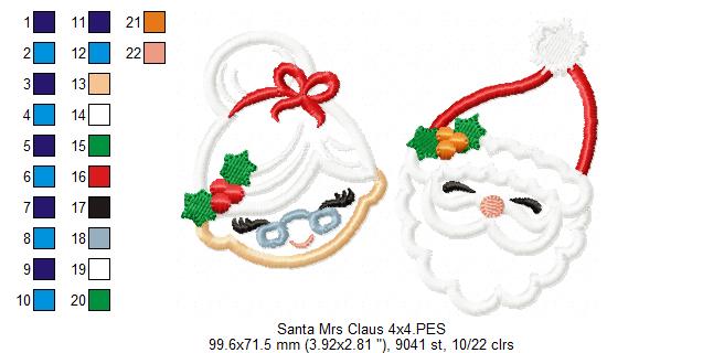 Matriz de Bordado Papai Noel e Mamãe Noel – Aplique