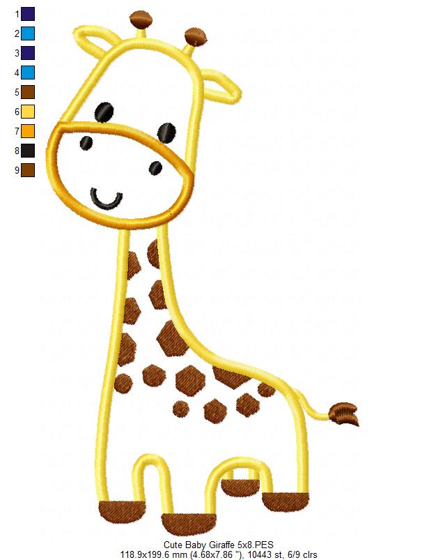 Matriz de Bordado Girafinha Fofinha – Aplique