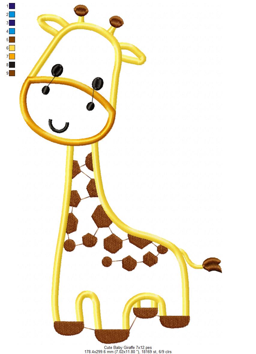 Matriz de Bordado Girafinha Fofinha – Aplique