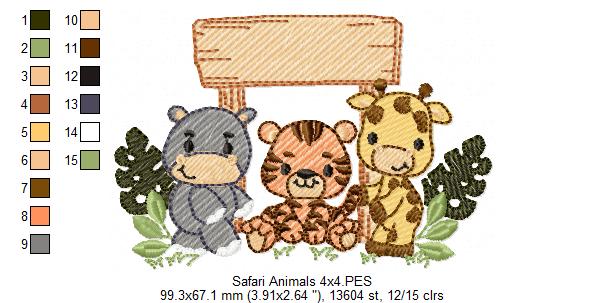 Matriz de Bordado Safari Baby – Ponto Cheio