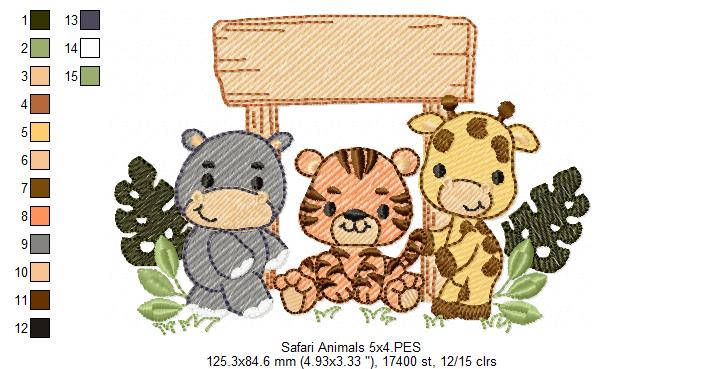 Matriz de Bordado Safari Baby – Ponto Cheio