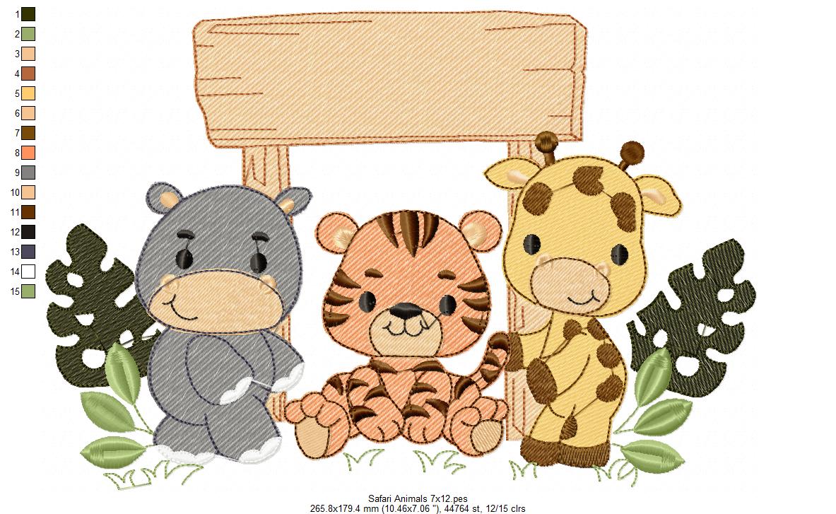 Matriz de Bordado Safari Baby – Ponto Cheio