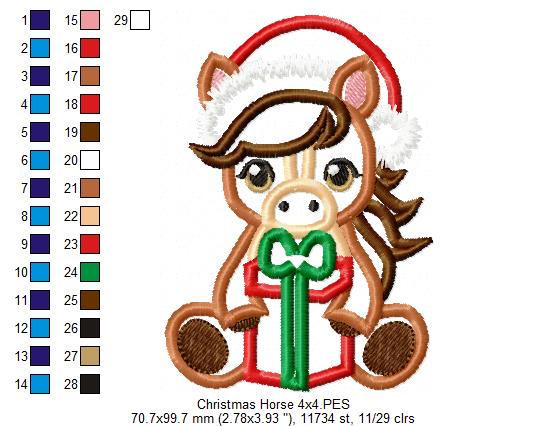 Matriz de Bordado Cavalinho de Natal - Aplique
