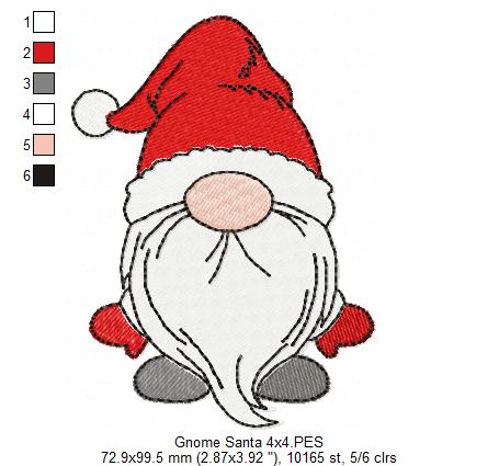 Matriz de Bordado Papai Noel Gnomo Natal – Ponto Cheio