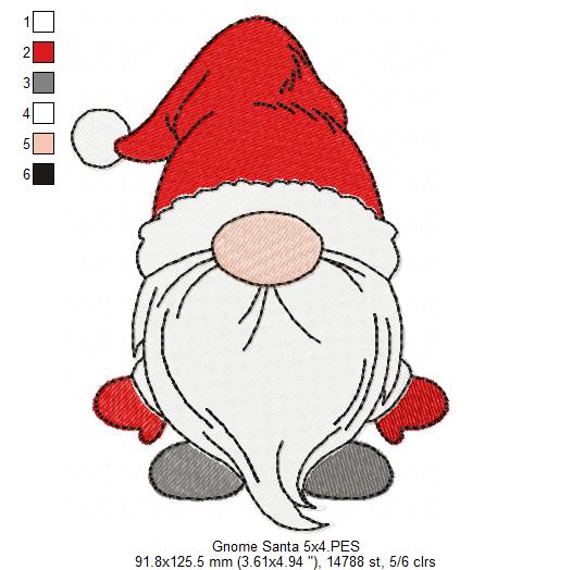 Matriz de Bordado Papai Noel Gnomo Natal – Ponto Cheio