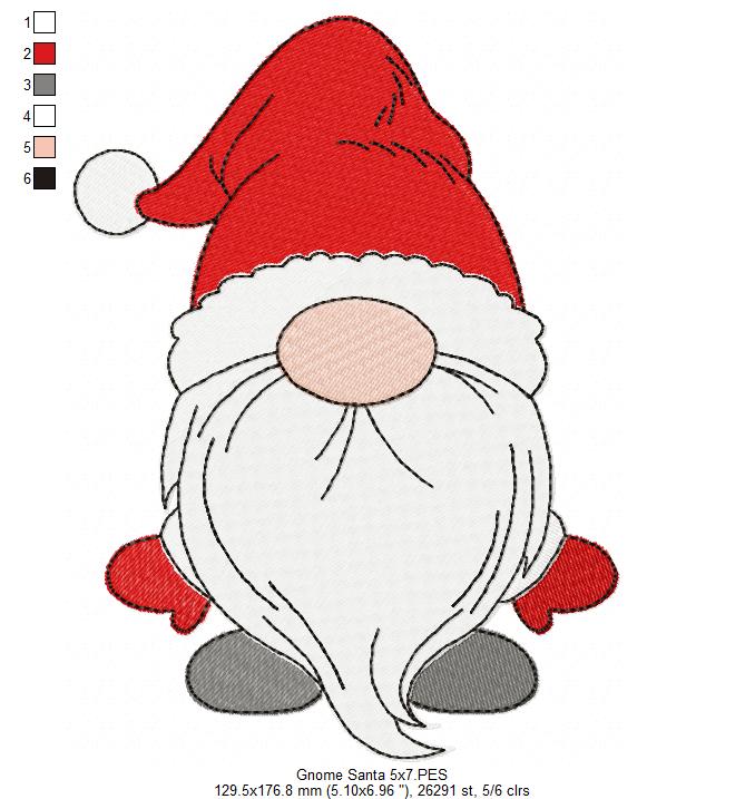 Matriz de Bordado Papai Noel Gnomo Natal – Ponto Cheio