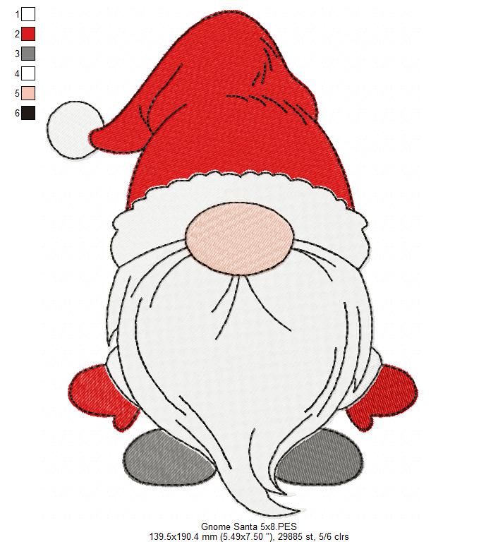 Matriz de Bordado Papai Noel Gnomo Natal – Ponto Cheio