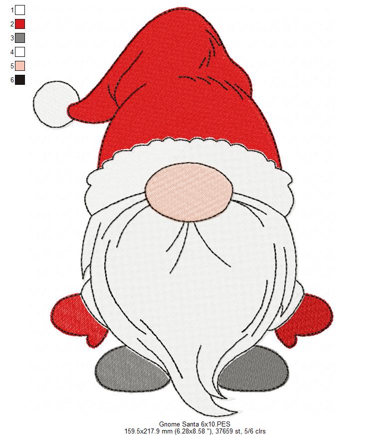 Matriz de Bordado Papai Noel Gnomo Natal – Ponto Cheio