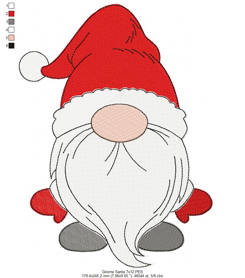 Matriz de Bordado Papai Noel Gnomo Natal – Ponto Cheio