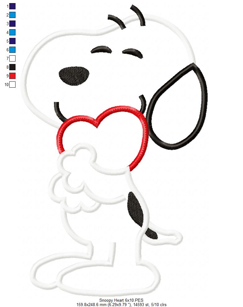 Matriz de Bordado Snoopy do Amor – Aplique