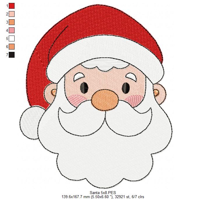 Matriz de Bordado Papai Noel Fofo – Ponto Cheio