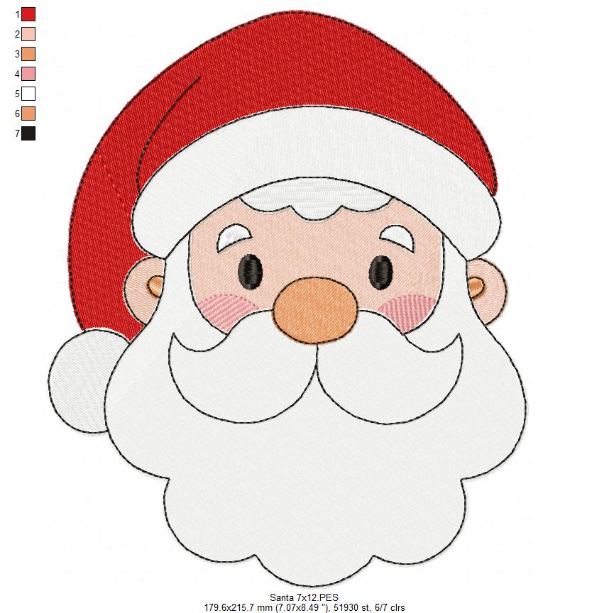 Matriz de Bordado Papai Noel Fofo – Ponto Cheio