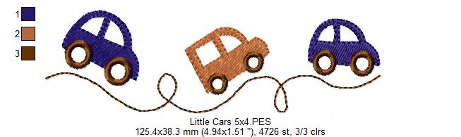 Matriz de Bordado Carrinhos na Estrada – Ponto Cheio