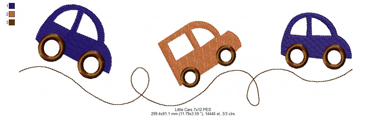 Matriz de Bordado Carrinhos na Estrada – Ponto Cheio