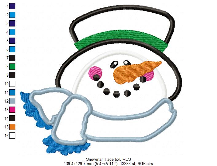 Matriz de Bordado Boneco de Neve Fofo de Inverno – Aplique