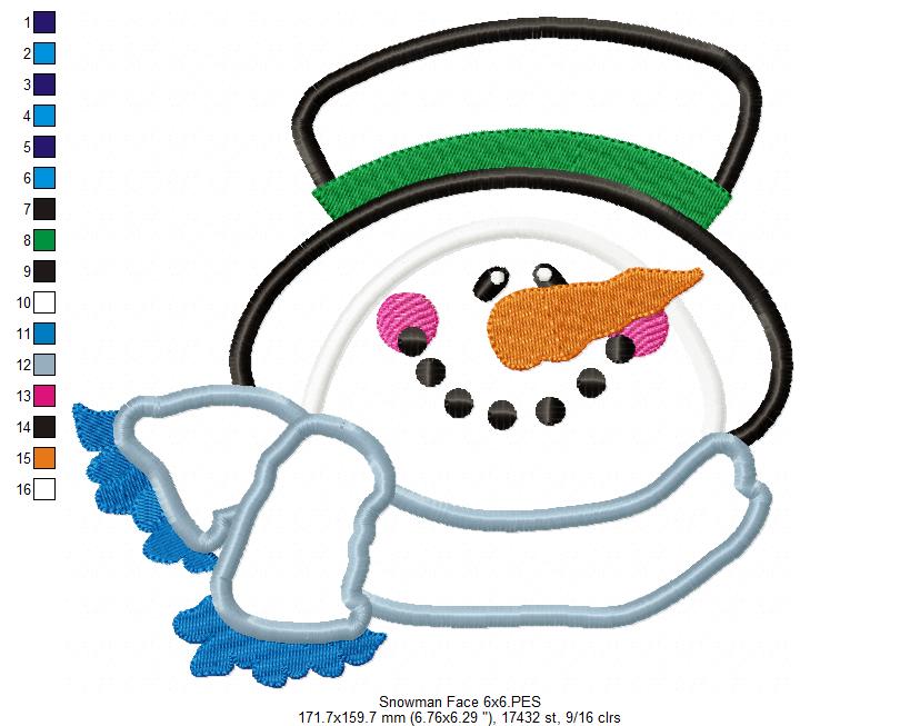 Matriz de Bordado Boneco de Neve Fofo de Inverno – Aplique