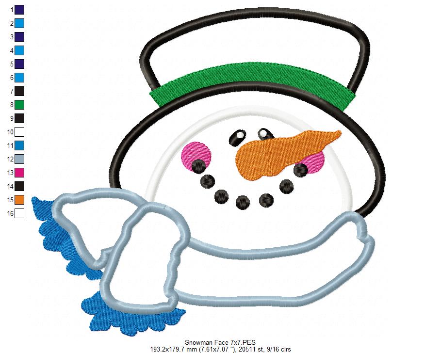 Matriz de Bordado Boneco de Neve Fofo de Inverno – Aplique