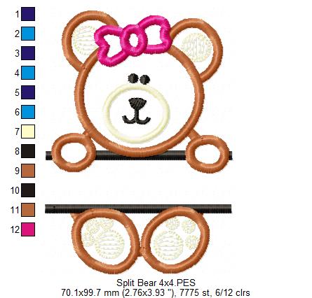 Matriz de Bordado Ursinha Encantadora para Personalizar – Aplique