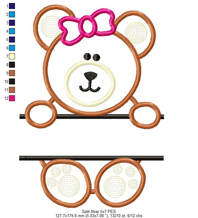 Matriz de Bordado Ursinha Encantadora para Personalizar – Aplique