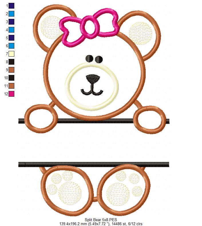 Matriz de Bordado Ursinha Encantadora para Personalizar – Aplique