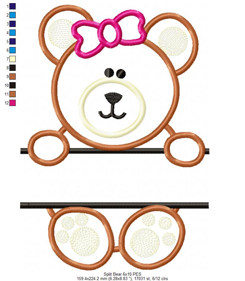 Matriz de Bordado Ursinha Encantadora para Personalizar – Aplique