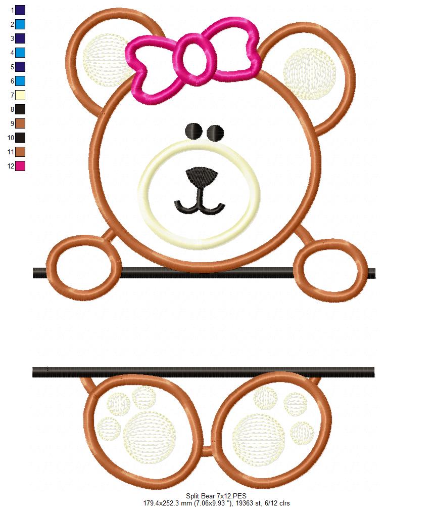 Matriz de Bordado Ursinha Encantadora para Personalizar – Aplique