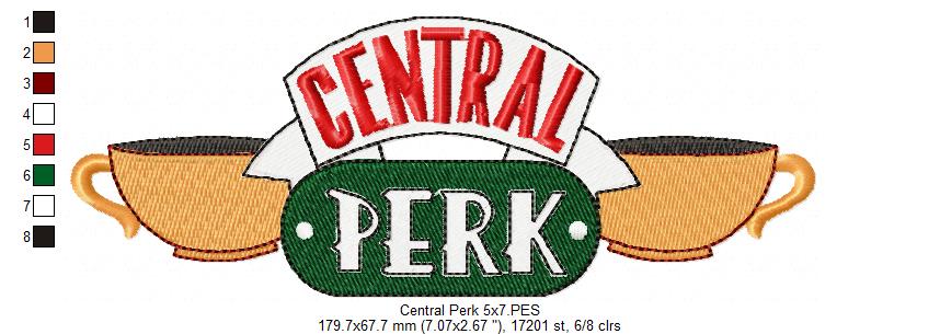 Matriz de Bordado Central Perk Inspirado – Ponto Cheio