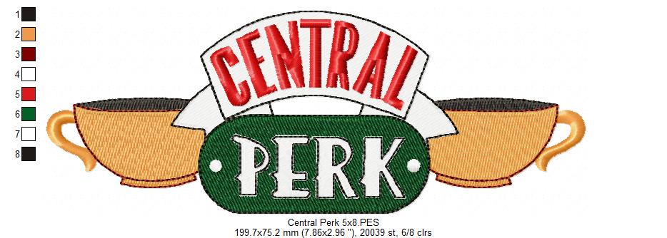 Matriz de Bordado Central Perk Inspirado – Ponto Cheio