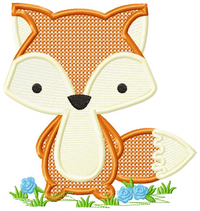 Matriz de Bordado Raposinha no Jardim – Ponto Decorativo