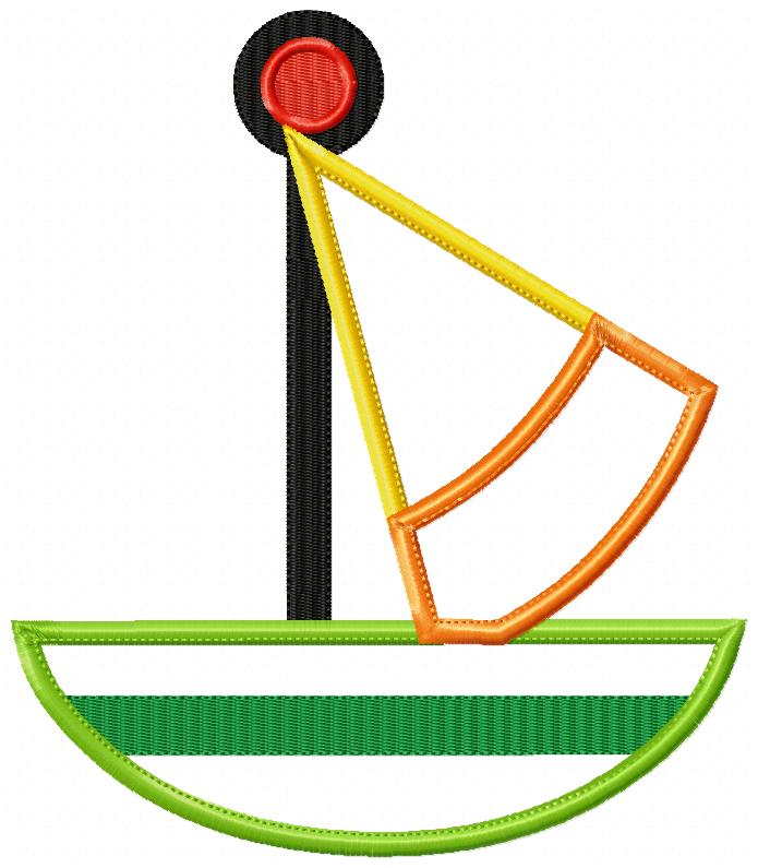 Matriz de Bordado Barquinho com Velas Divertidas – Aplique