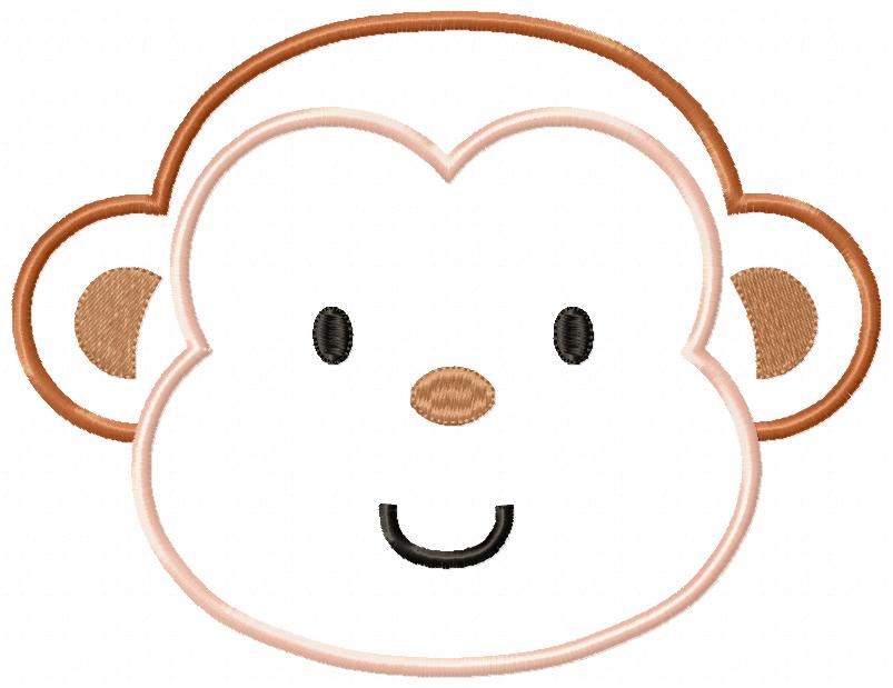 Matriz de Bordado Macaco Baby com Carinha Meiga – Aplique