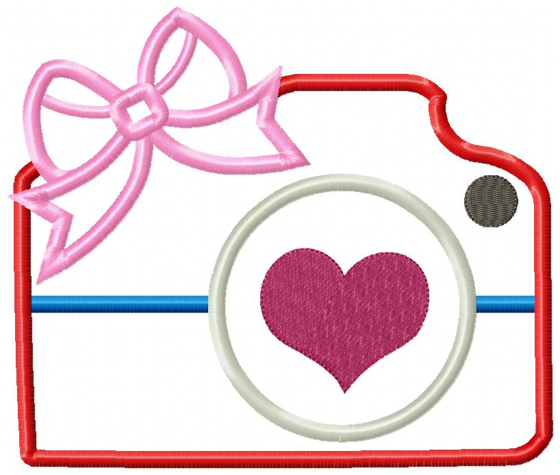 Matriz de Bordado Câmera Fotográfica com Laço – Aplique