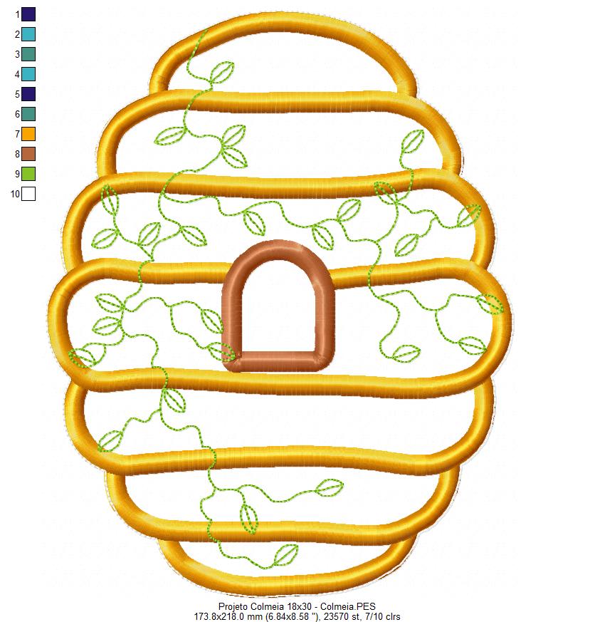 Matriz de Bordado Enfeite Colmeia – Projeto ITH