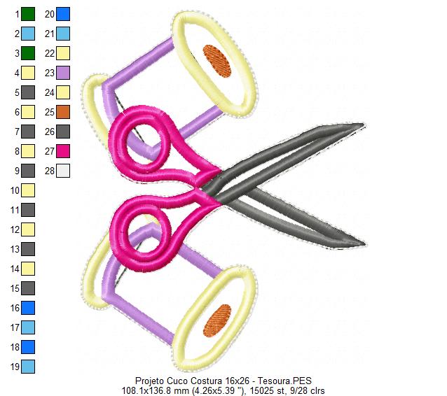 Matriz de Bordado Relógio Ateliê de Costura – Projeto ITH