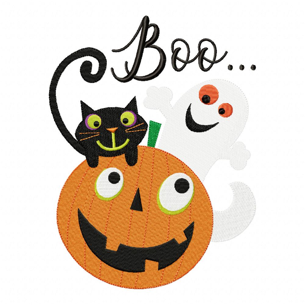 Matriz de Bordado Halloween Boo – Ponto Cheio