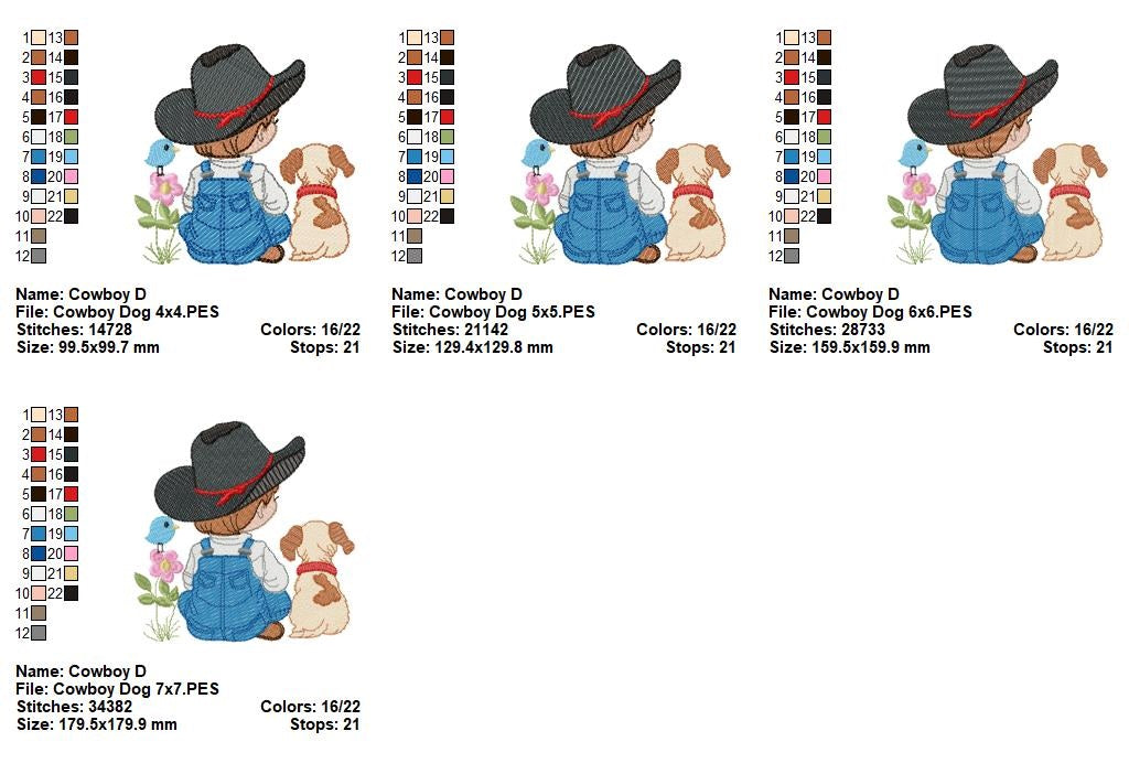 Matriz de Bordado Amizade Country: Cowboy e Cãozinho – Ponto Cheio