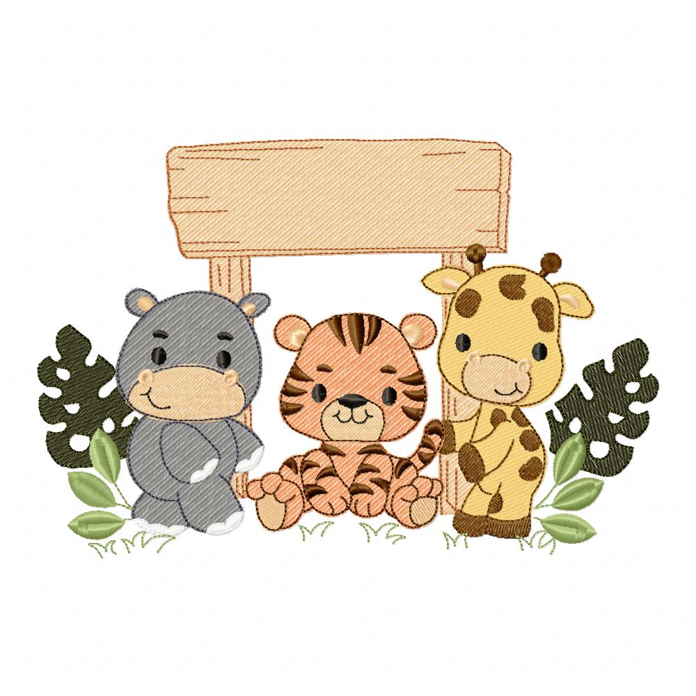 Matriz de Bordado Safari Baby – Ponto Cheio