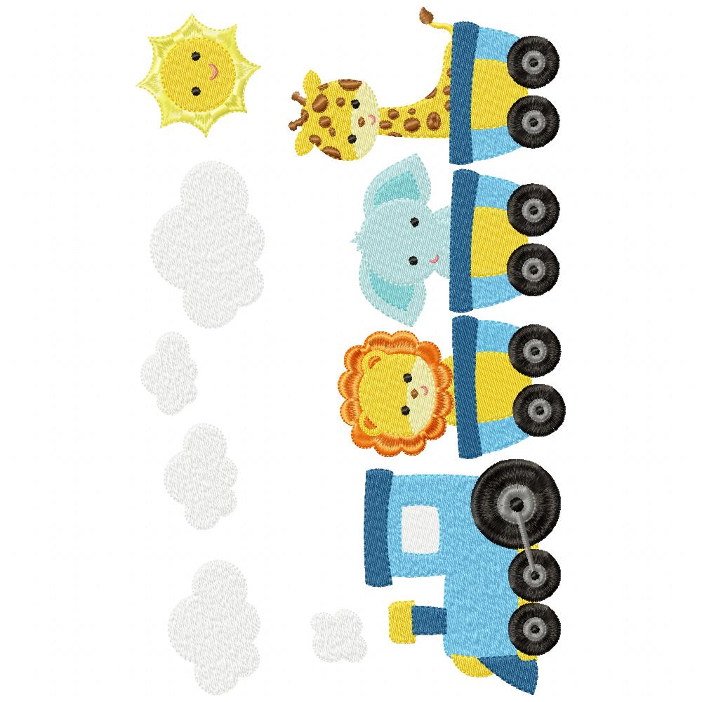 Matriz de Bordado Trenzinho Safari – Ponto Cheio