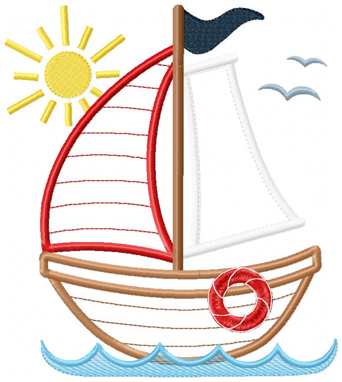 Matriz de Bordado Barquinho ao Vento – Aplique