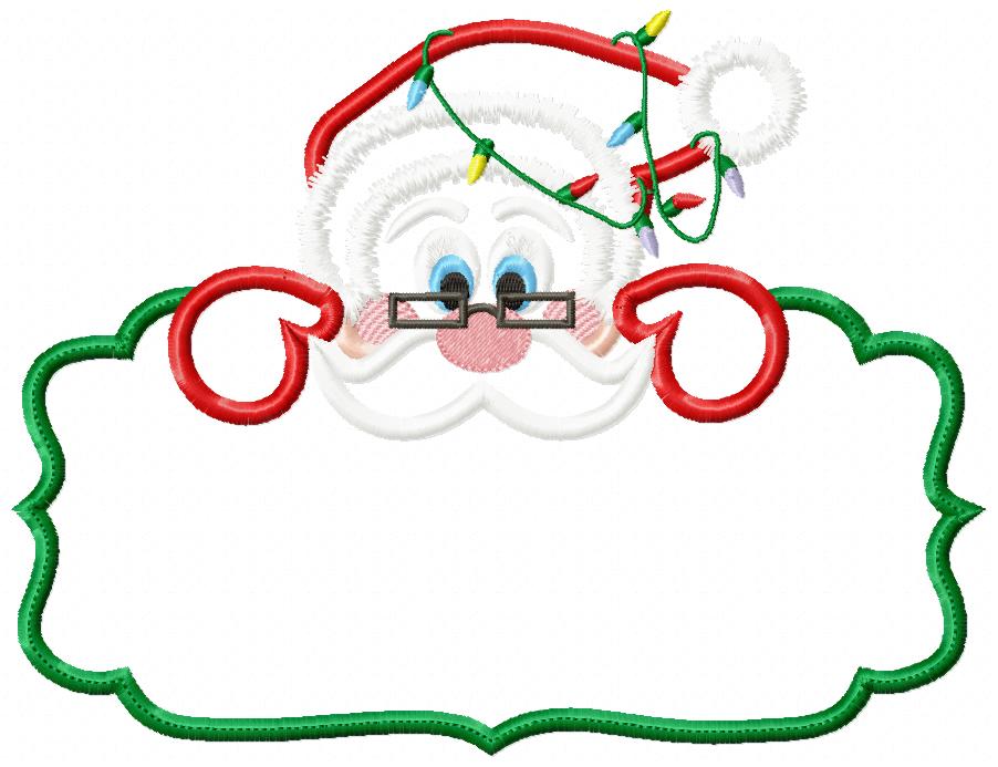 Matriz de Bordado Papai Noel com Plaquinha – Aplique