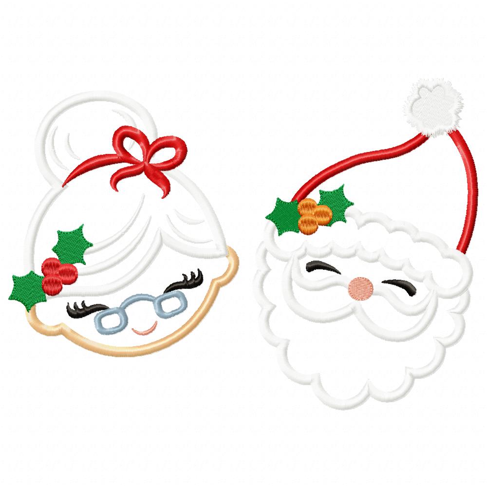Matriz de Bordado Papai Noel e Mamãe Noel – Aplique