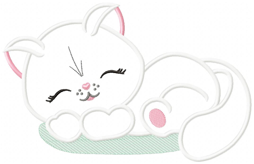 Matriz de Bordado Gatinho Dorminhoco – Aplique
