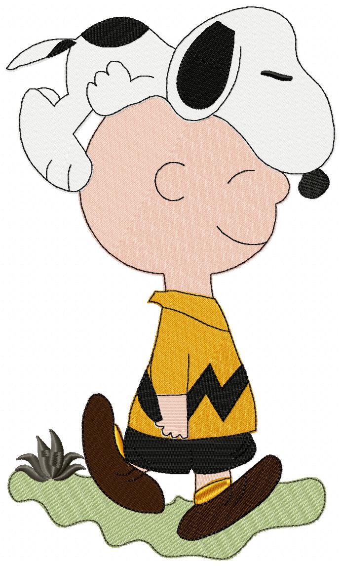 Matriz de Bordado Amigos para Sempre Snoopy e Charlie Brown – Ponto Cheio