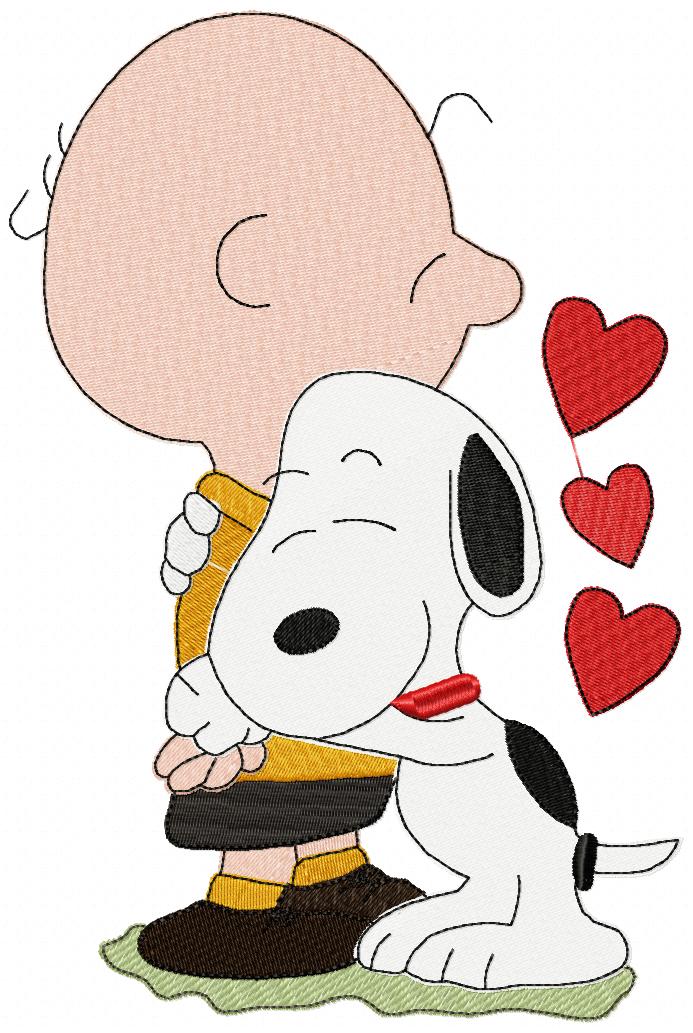 Matriz de Bordado Amigos para Sempre Snoopy e Charlie Brown – Ponto Cheio