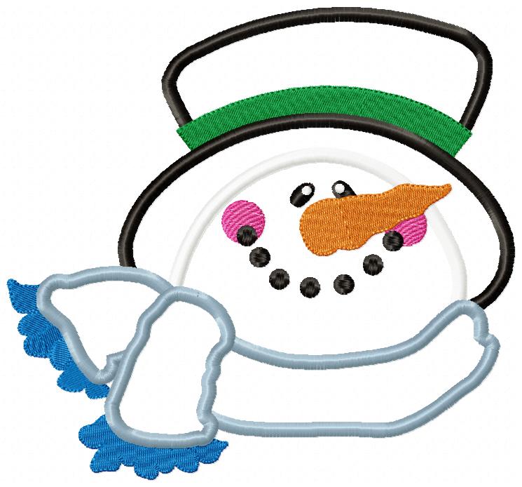 Matriz de Bordado Boneco de Neve Fofo de Inverno – Aplique