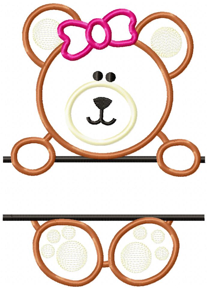Matriz de Bordado Ursinhos Personalizáveis para Nome – Aplique