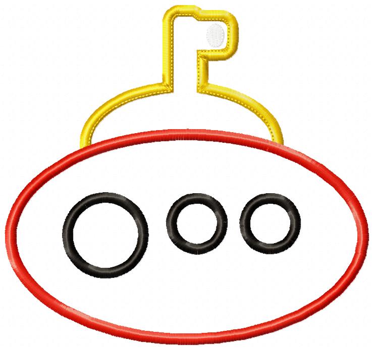 Matriz de Bordado Submarino Infantil com Janelas Redondas – Aplique