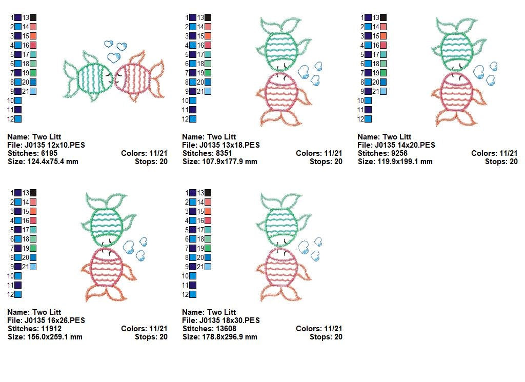 Matriz de Bordado Peixinhos Beijoqueiros – Estilo ZigZag