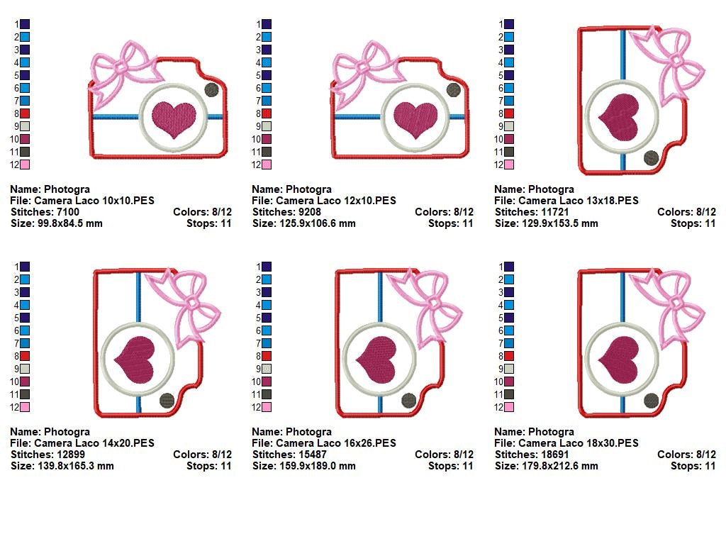 Matriz de Bordado Câmera Fotográfica com Laço – Aplique